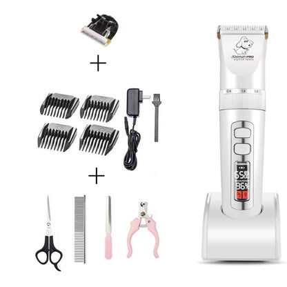 Baorun P2 Professional Rechargeable Electric Hair Clipper for Dogs and Cats with LCD Screen