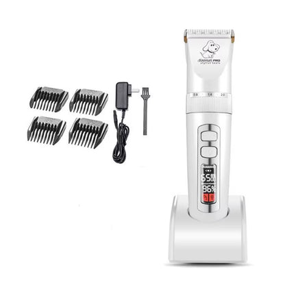 Baorun P2 Professional Rechargeable Electric Hair Clipper for Dogs and Cats with LCD Screen