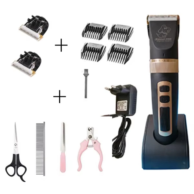 Baorun P2 Professional Rechargeable Electric Hair Clipper for Dogs and Cats with LCD Screen