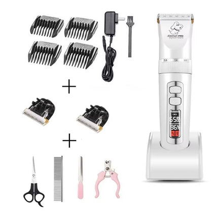 Baorun P2 Professional Rechargeable Electric Hair Clipper for Dogs and Cats with LCD Screen